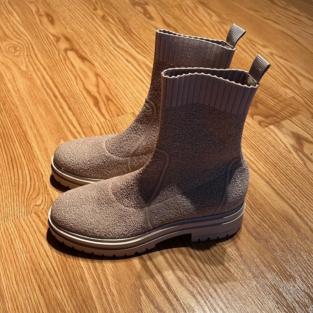 Nude knit ankle boots from Gianvito Rossi
